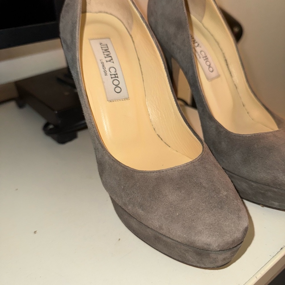 Jimmy Choo Charcoal Suede Heels